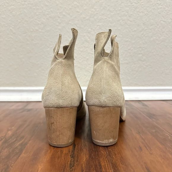 COCLICO Beige Soft Suede Ankle Boots Booties - Picture 8 of 14